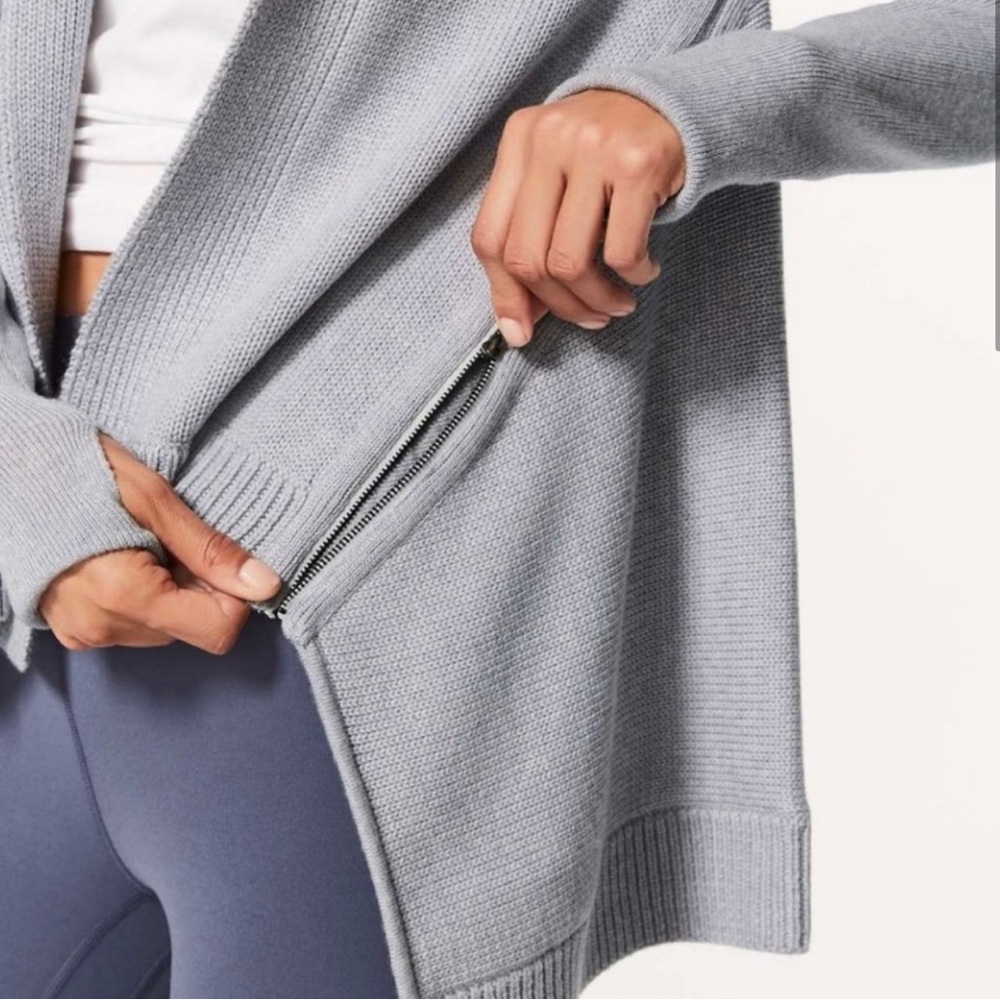 Lululemon Wrap It Up Sweater Grey Size 10 - Picture 4 of 14